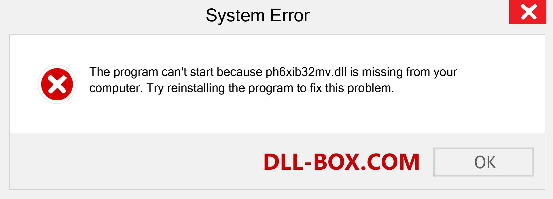  ph6xib32mv.dll file is missing?. Download for Windows 7, 8, 10 - Fix  ph6xib32mv dll Missing Error on Windows, photos, images